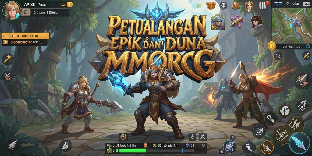 Screenshot API88 menampilkan aksi seru dalam permainan MMORPG.