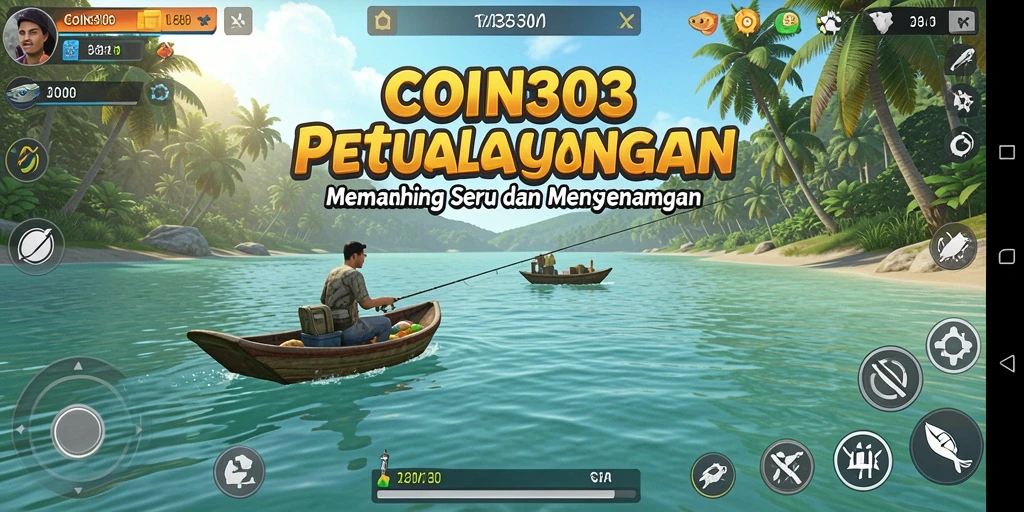 Gameplay COIN303 dengan suasana memancing yang realistis dan menyenangkan.