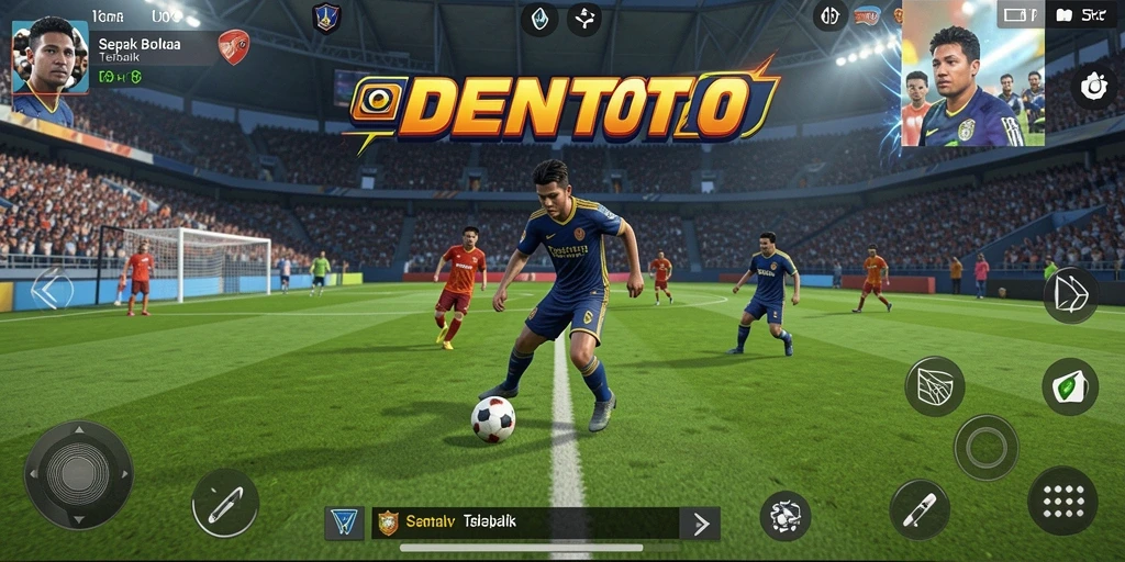 Screenshot gameplay DENTOTO yang menunjukkan aksi seru di lapangan.