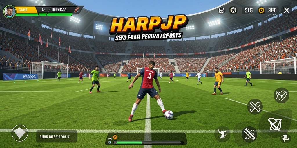 Tampilan gameplay seru di HARAPJP dengan aksi olahraga yang mendebarkan.