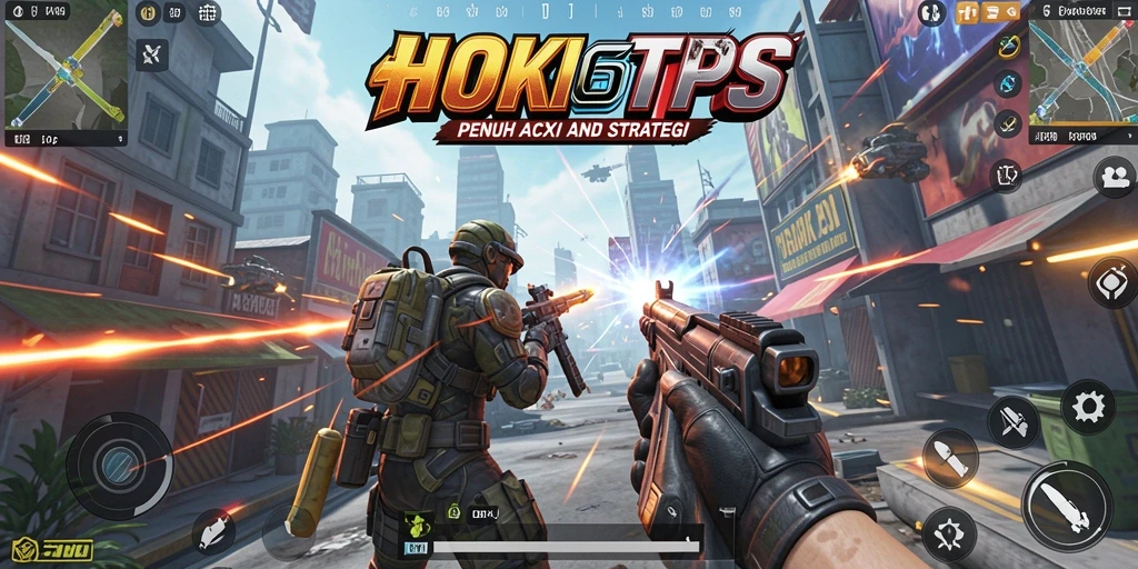 Screenshot HOKI65 menunjukan aksi seru dalam gameplay TPS.