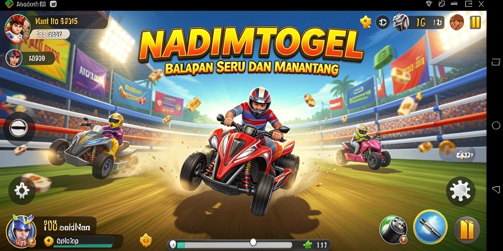 Tampilan gameplay NADIMTOGEL yang seru dan menantang di lintasan balap.
