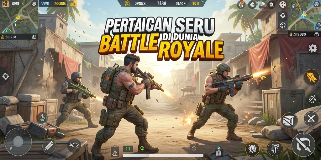 Gameplay seru OVO88 saat bertarung dalam Battle Royale.