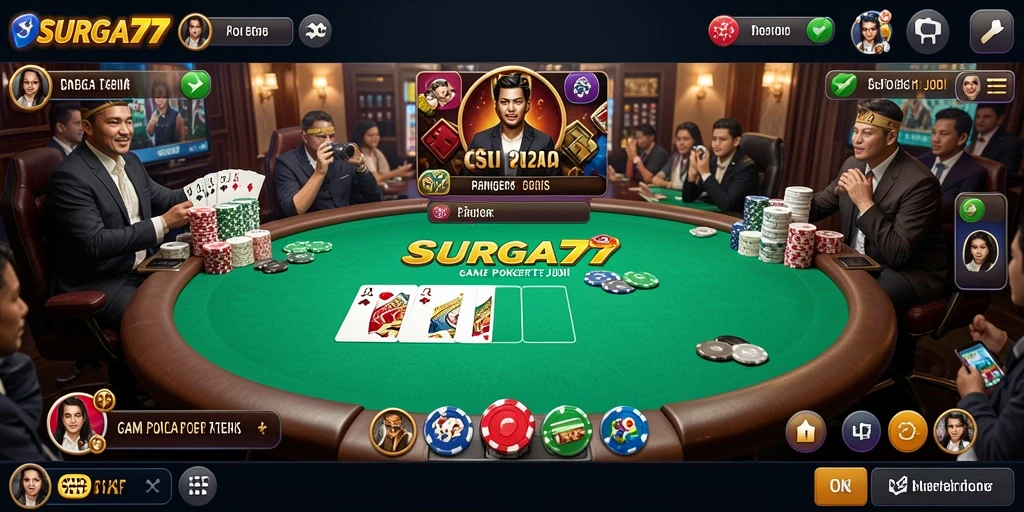 Tampilan gameplay Poker yang mendebarkan di SURGA77.