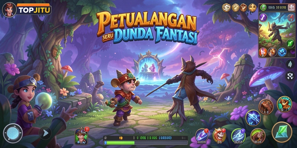 Gameplay TOPJITU menampilkan petualangan yang memukau dan menantang.